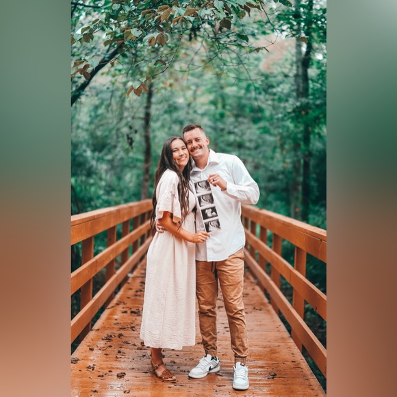 Solid drawstring waist button front flounce sleeve dress - Picture 2 of 4